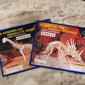 Set of 2- Mini-Dinosaur IQ Assembly Puzzles